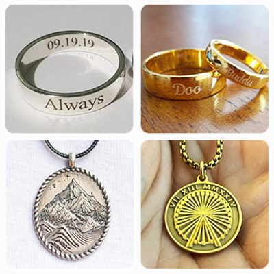Examples of Rotary Engraving - Rings