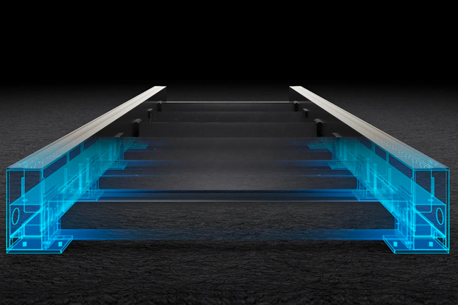 graphic of dual-beam bed structure
