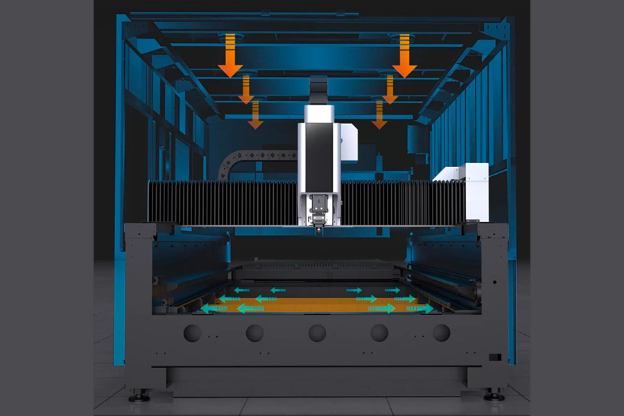 graphic of airflow inside of the machine