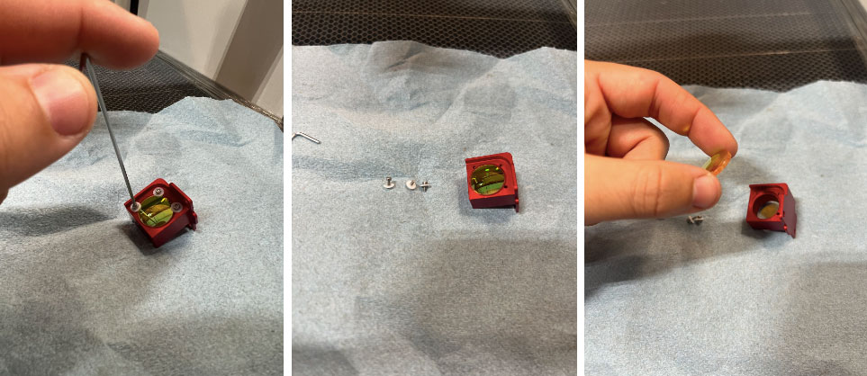 lens on microfiber cloth