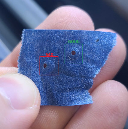 painters tape with pulse marks