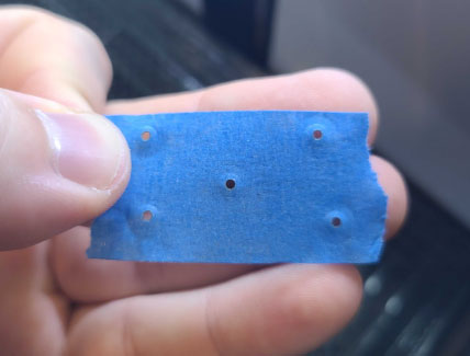 painters tape with 5 holes