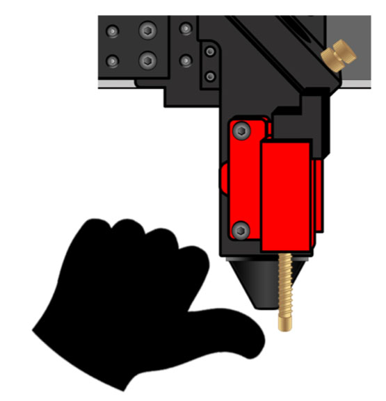 Press the plunger up with finger