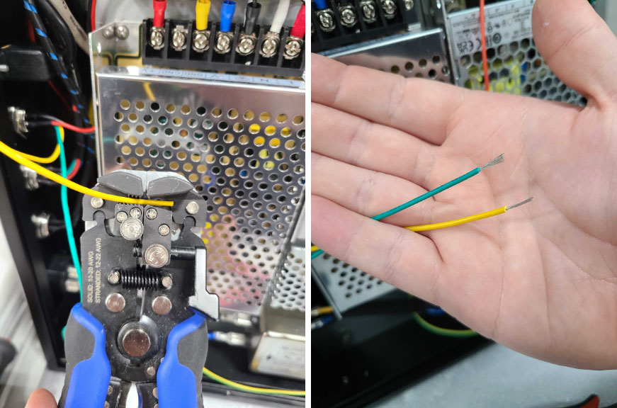 green and yellow wires