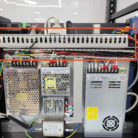 Remove the two elongated wire track covers