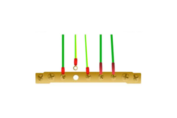 green and yellow ground wire from the fan to the ground bar.