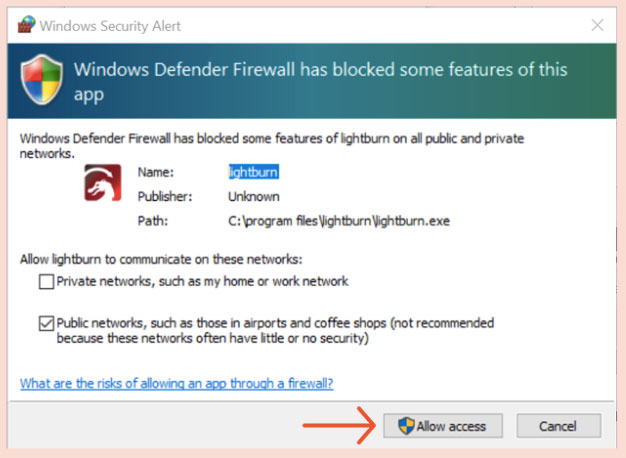 Window Security Alert
