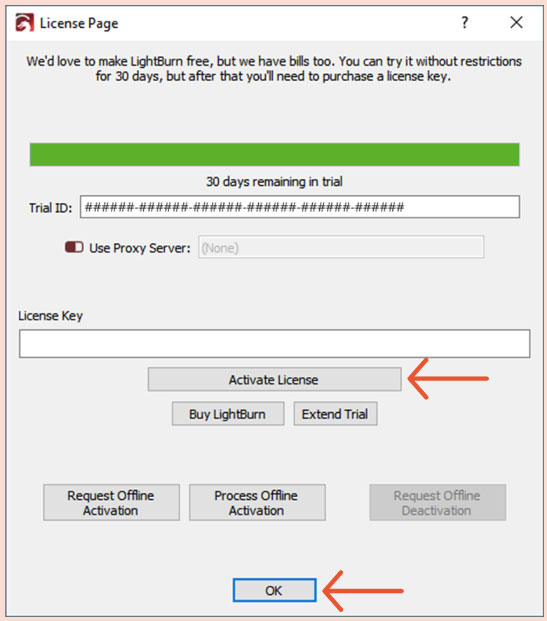 License Page