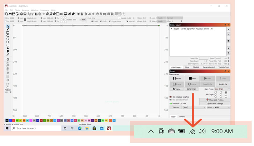 WiFi symbol on Taskbar