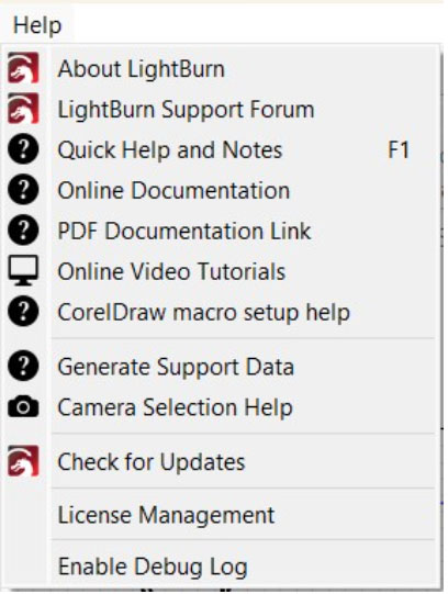 lightburn interface
