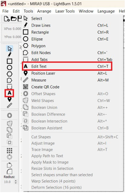 lightburn interface