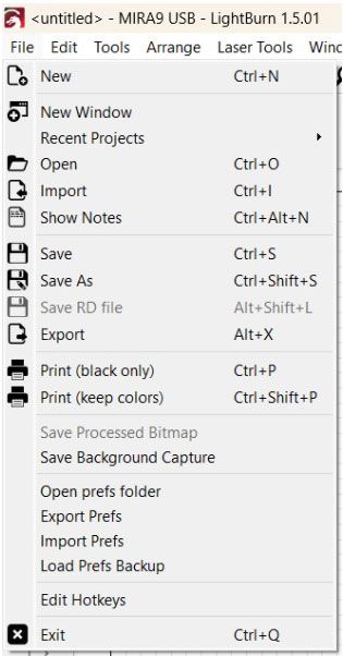 lightburn interface