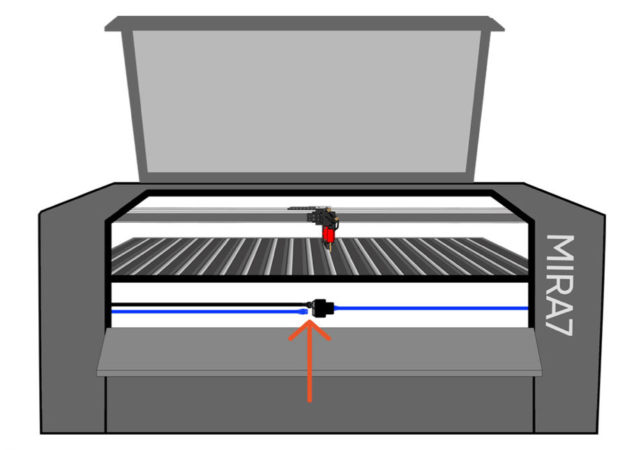 Front of laser, lid open