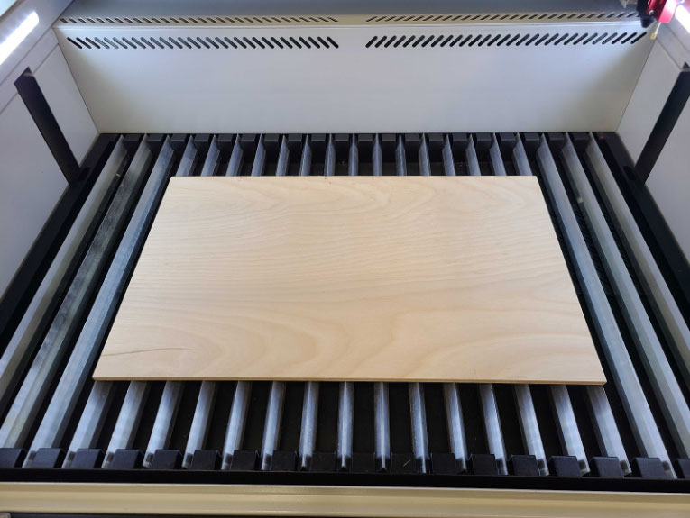 material on the center of the laser bed