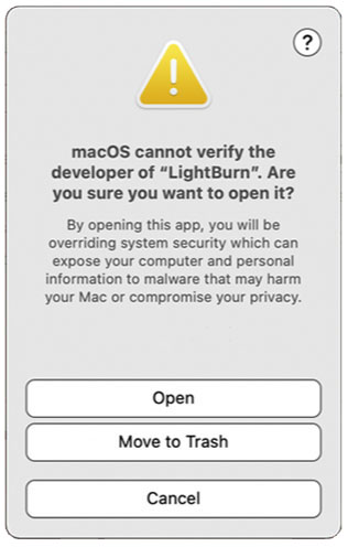 Warning window