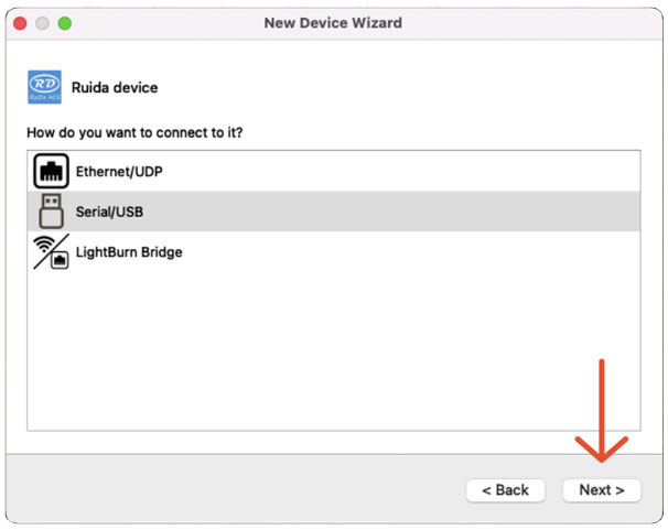 New Device Wizard window