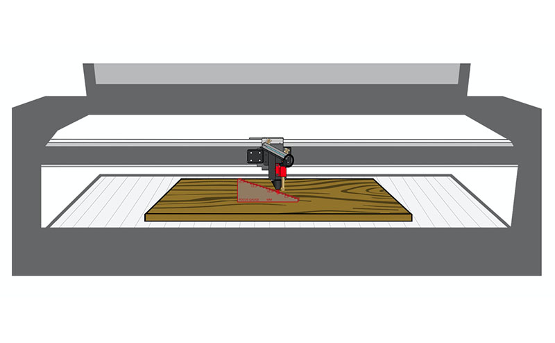 Focus gauge, 8.5mm between the nozzle and workpiece