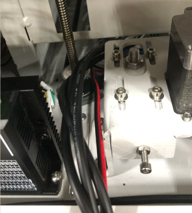 Routing Super Box wires between lead screw, motor, and belt