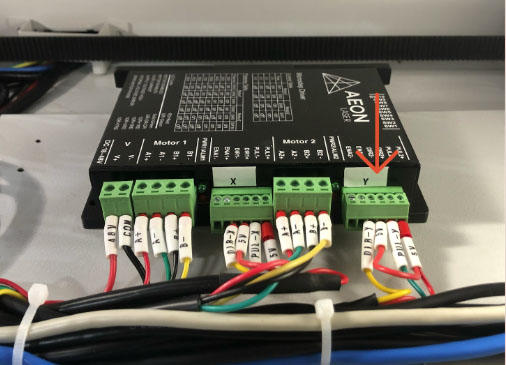 Green terminal block on XY Driver