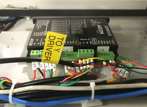 Plug Y Driver terminal block from Super Box into Y Driver port