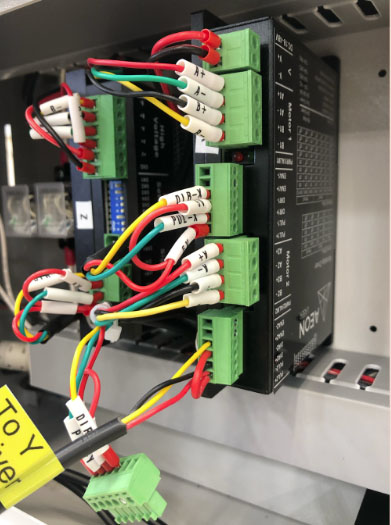 Y Driver terminal block from Super Box plugged into empty Y Driver port