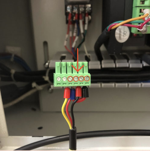 Loosen screws on the terminal block