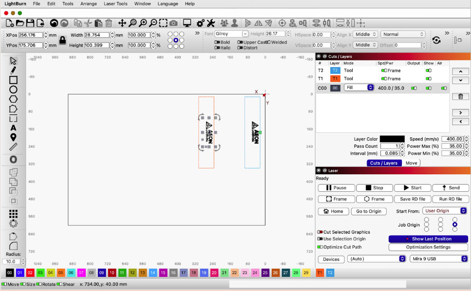 duplicate artwork on the second toolpath