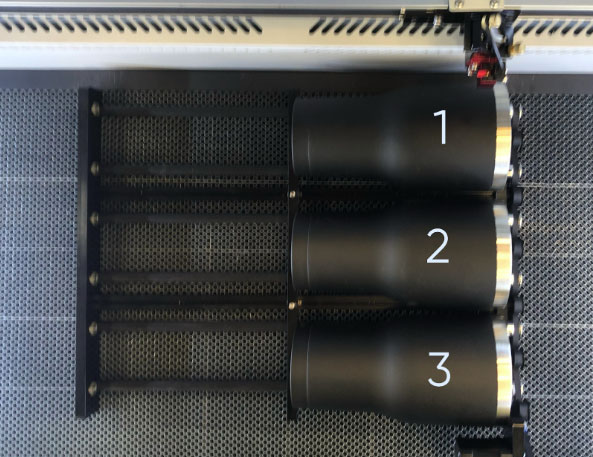 Three tumblers loaded on right side of Multi-Roller