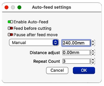 Auto Feed Settings