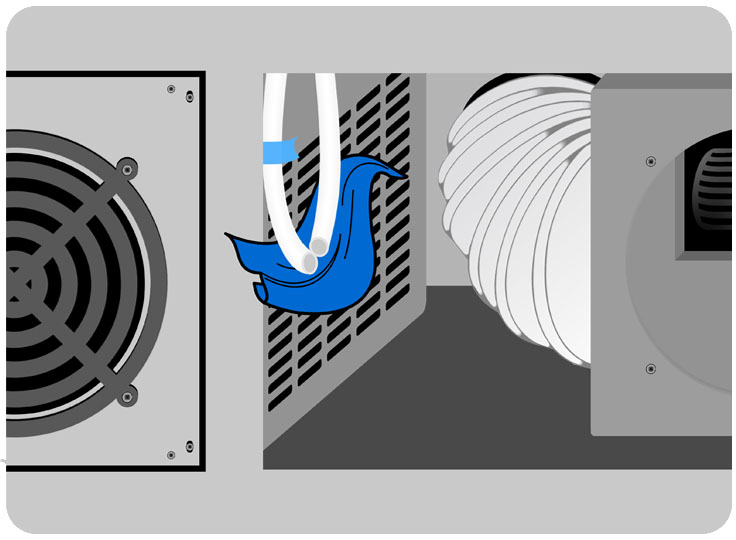 Chiller, tubes with towel