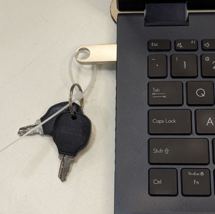 USB drive plugged into computer
