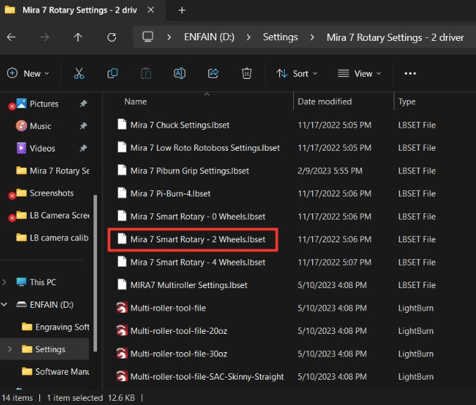 file selected on desktop