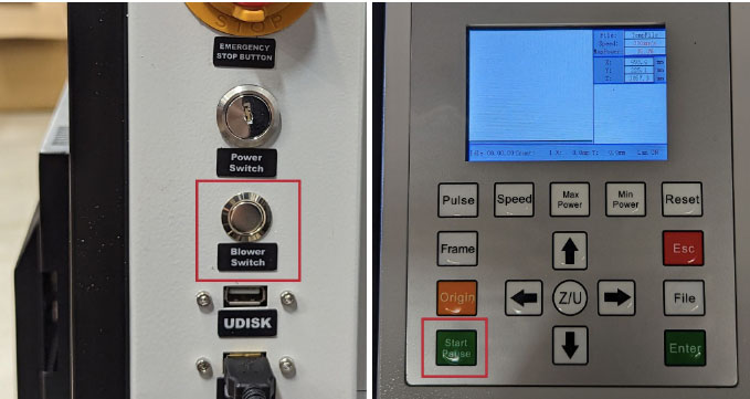 Press Blower switch