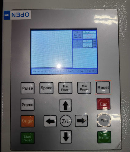 Keypad - Press Reset