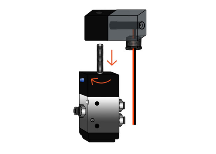 Electrical portion from the old solenoid, new solenoid valve body