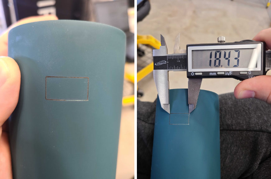 tumbler with calipers