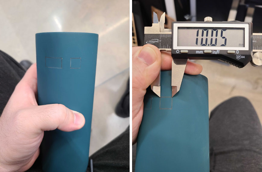 tumbler with calipers