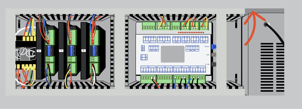 Location of wire connected to Y-Sensor