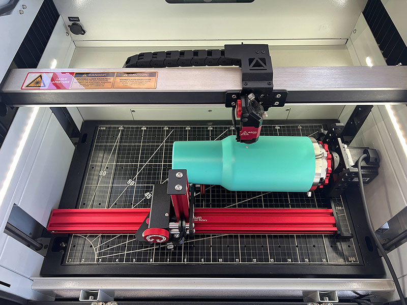 40oz Stanley Dupe Tumbler in a MIRA5 laser with PiBurn Grip